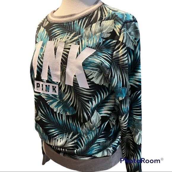 PINK LIMITED  EDITION Black Green & White Sweatshirt Size XS/TP - Picture 5 of 7